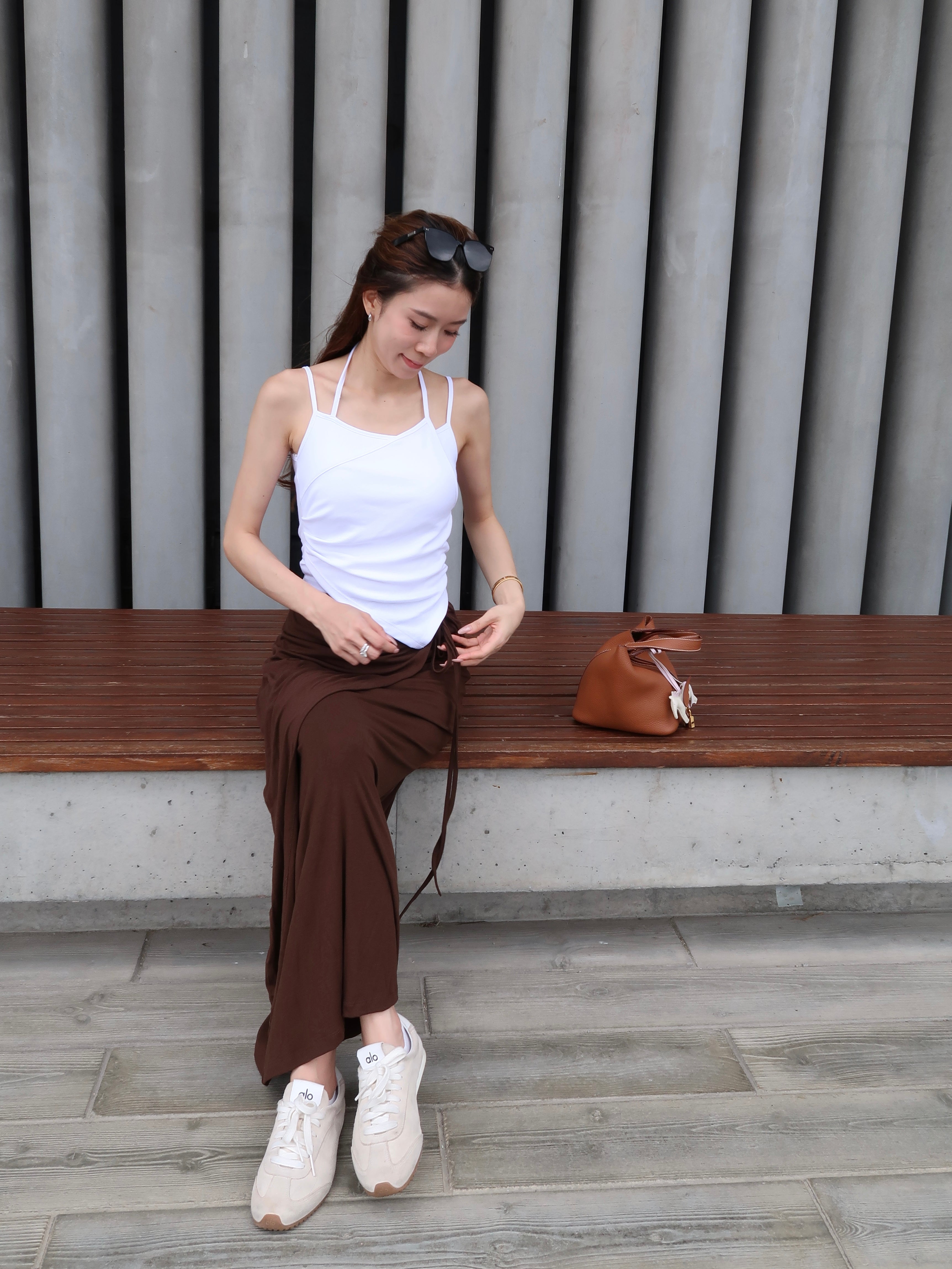 Cross Neck Cotton Tank Top with pads