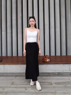 Tied on Side Cotton Maxi Skirt