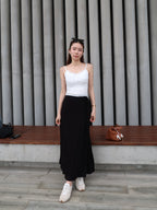 Tied on Side Cotton Maxi Skirt