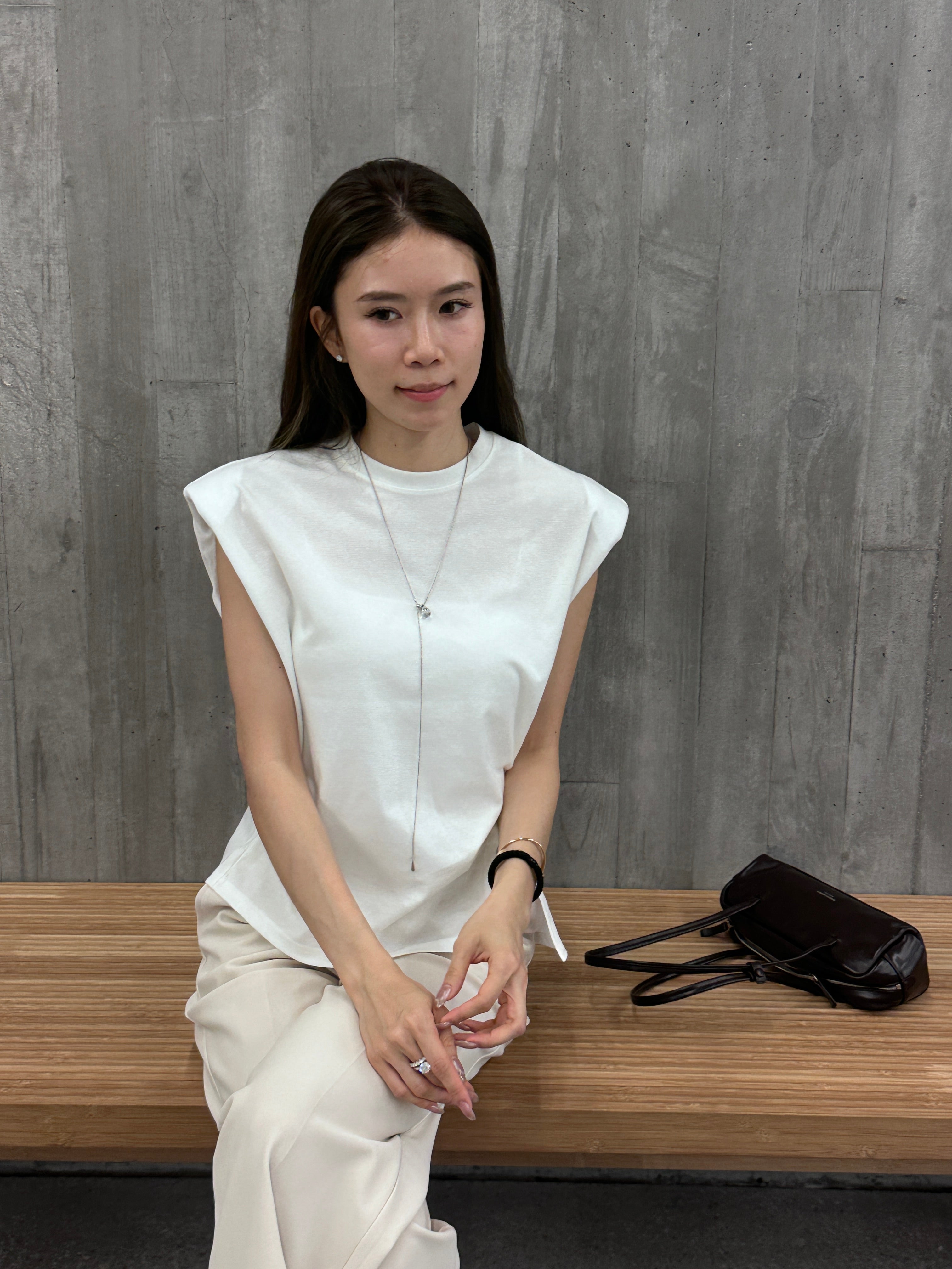 Shoulder Pads Tied Tank Top