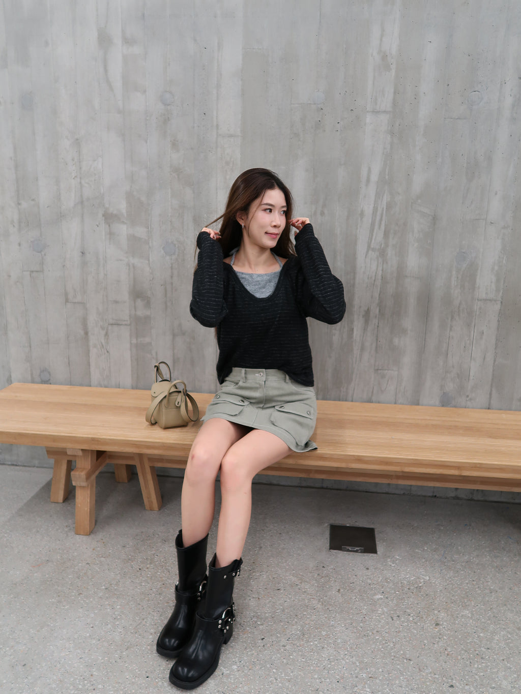 Cross neck fleece top