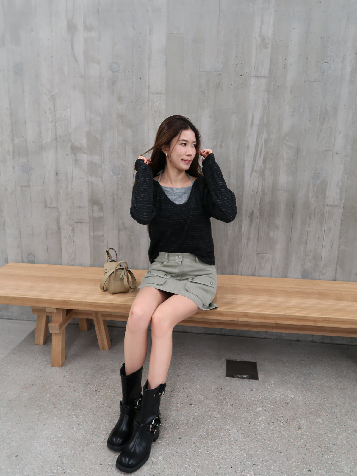Cross neck fleece top