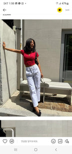 No. 439 White Denim Jeans