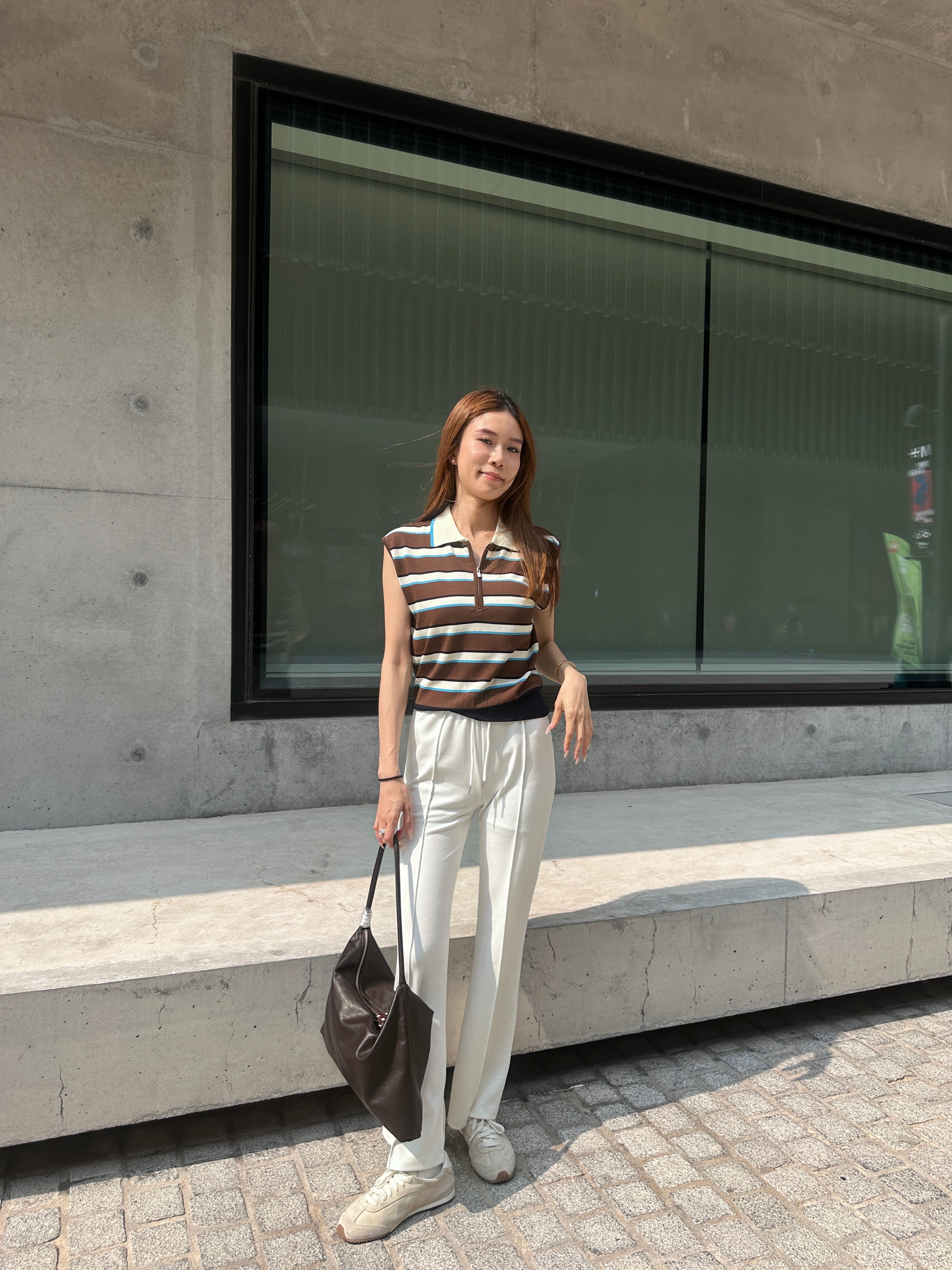 Striped Zipped Vest