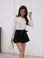 Tied Gold Button Wool Cardigan