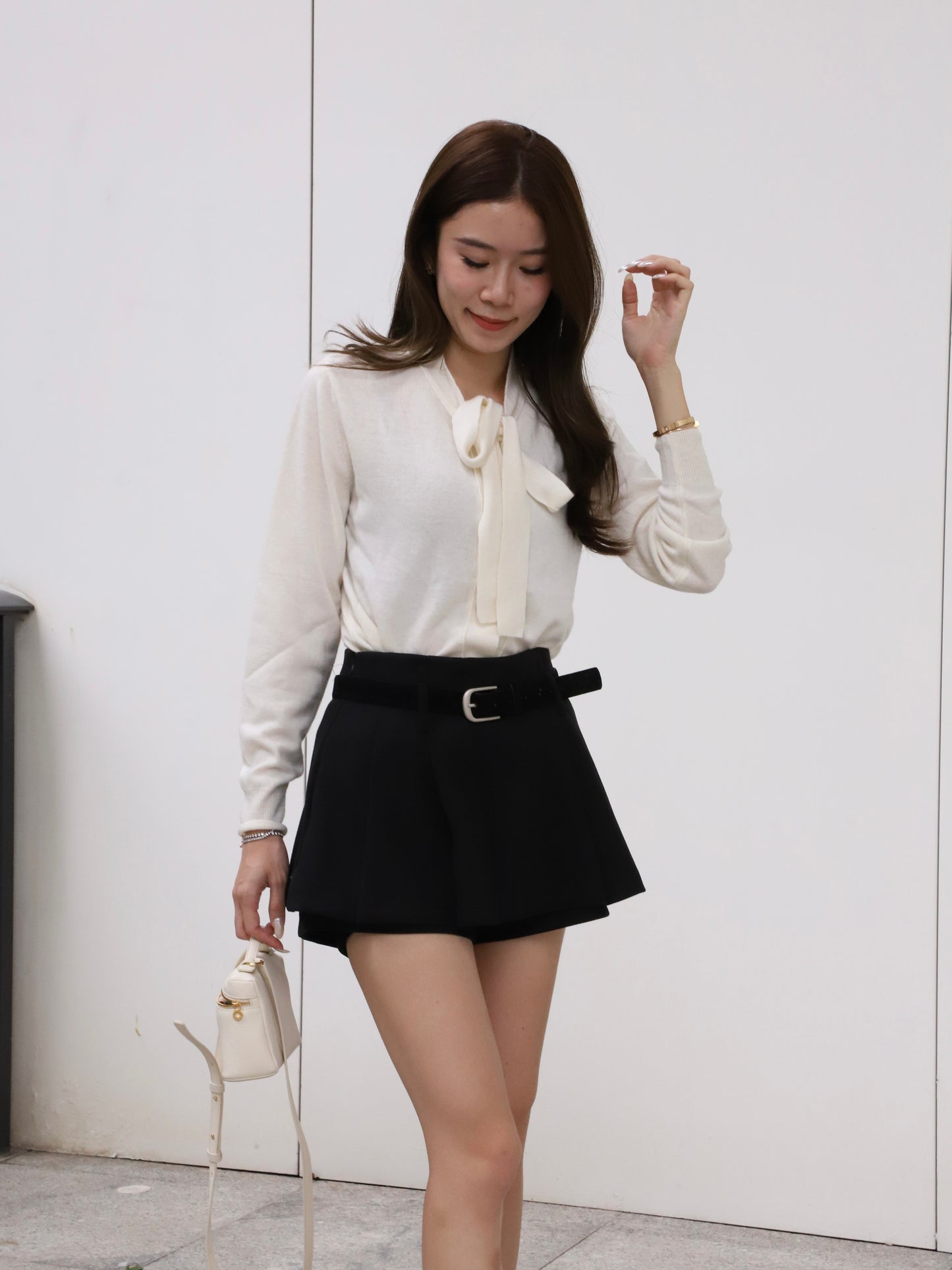 Tied Gold Button Wool Cardigan