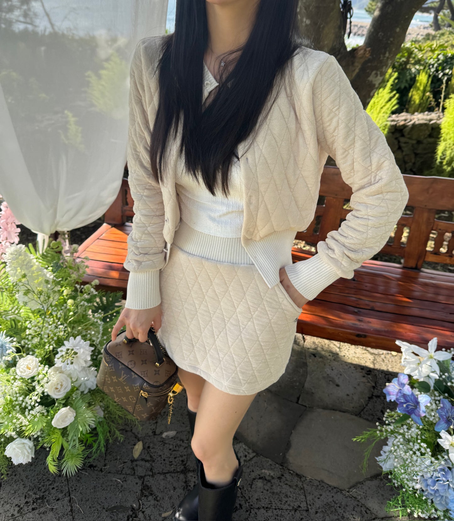 Rhombus Shape Jacket & Skirt