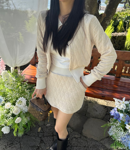 Rhombus Shape Jacket & Skirt