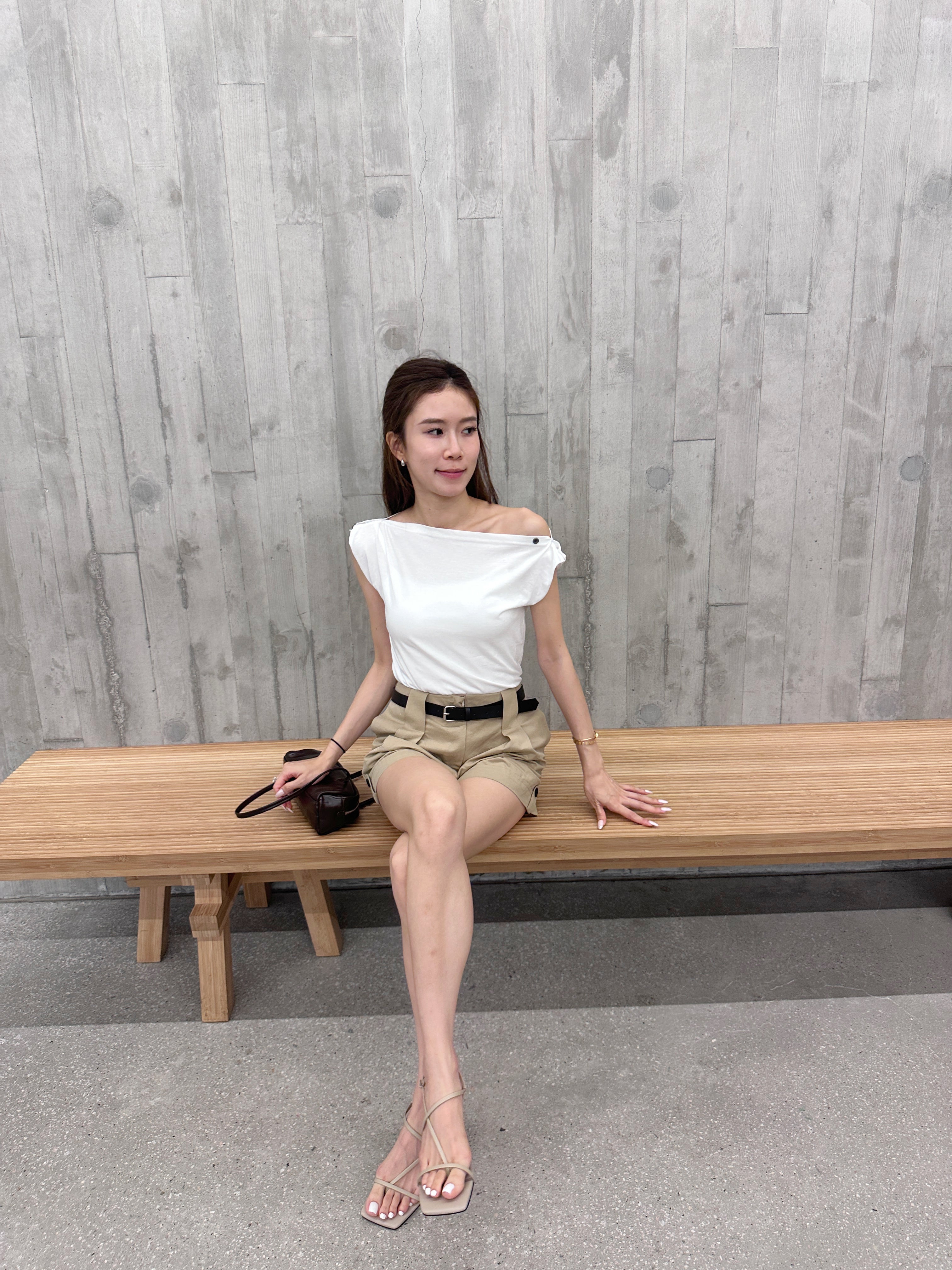 Button on Shoulder T Top