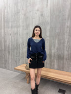 Cross neck fleece top
