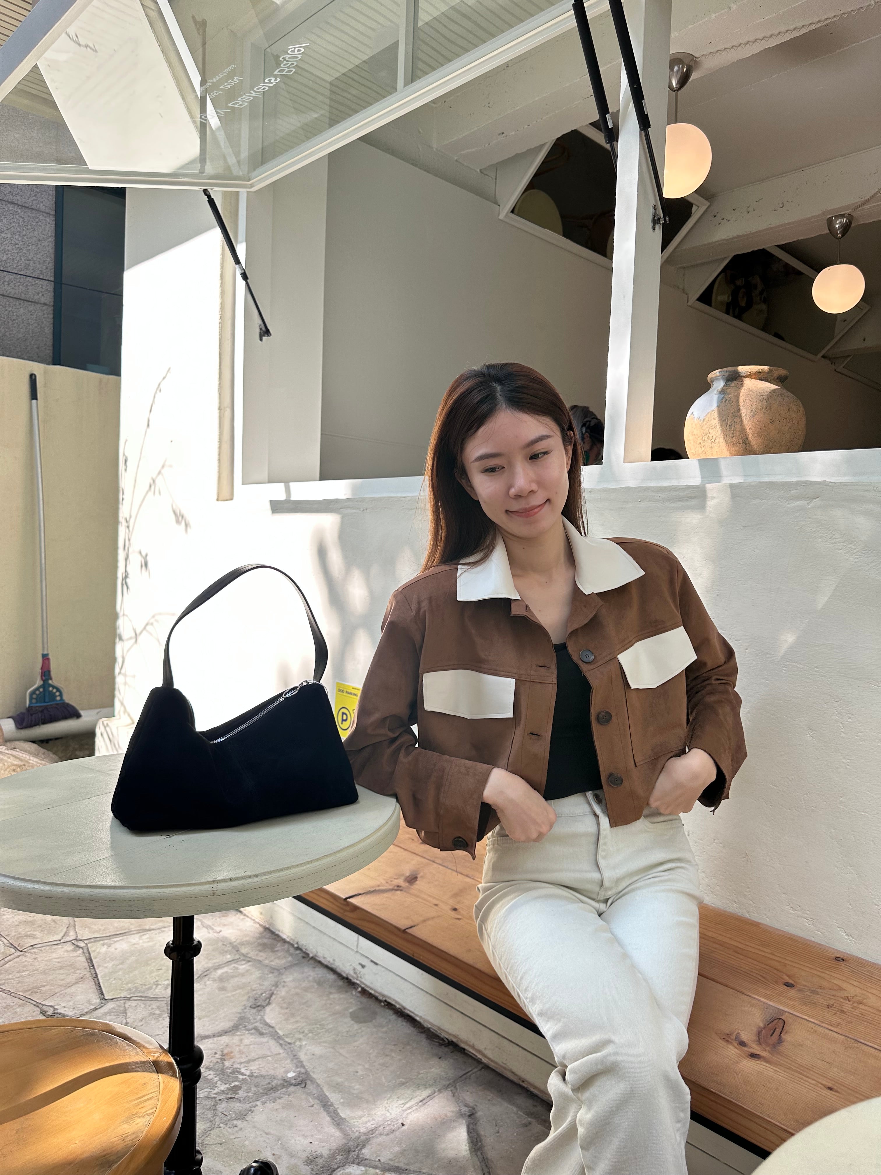Mix Leather Shirt Jacket