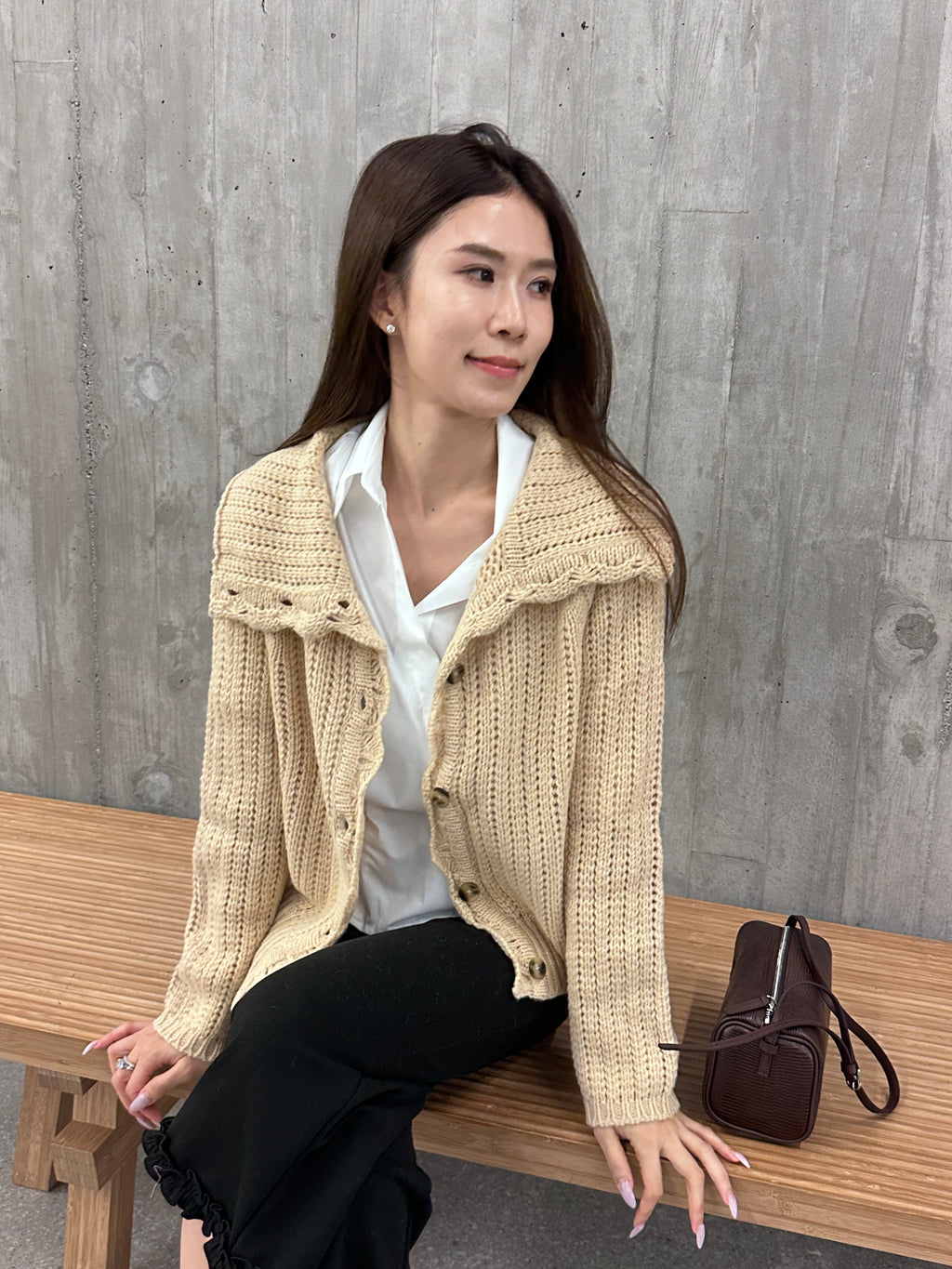 Big Neck Knitted Jacket