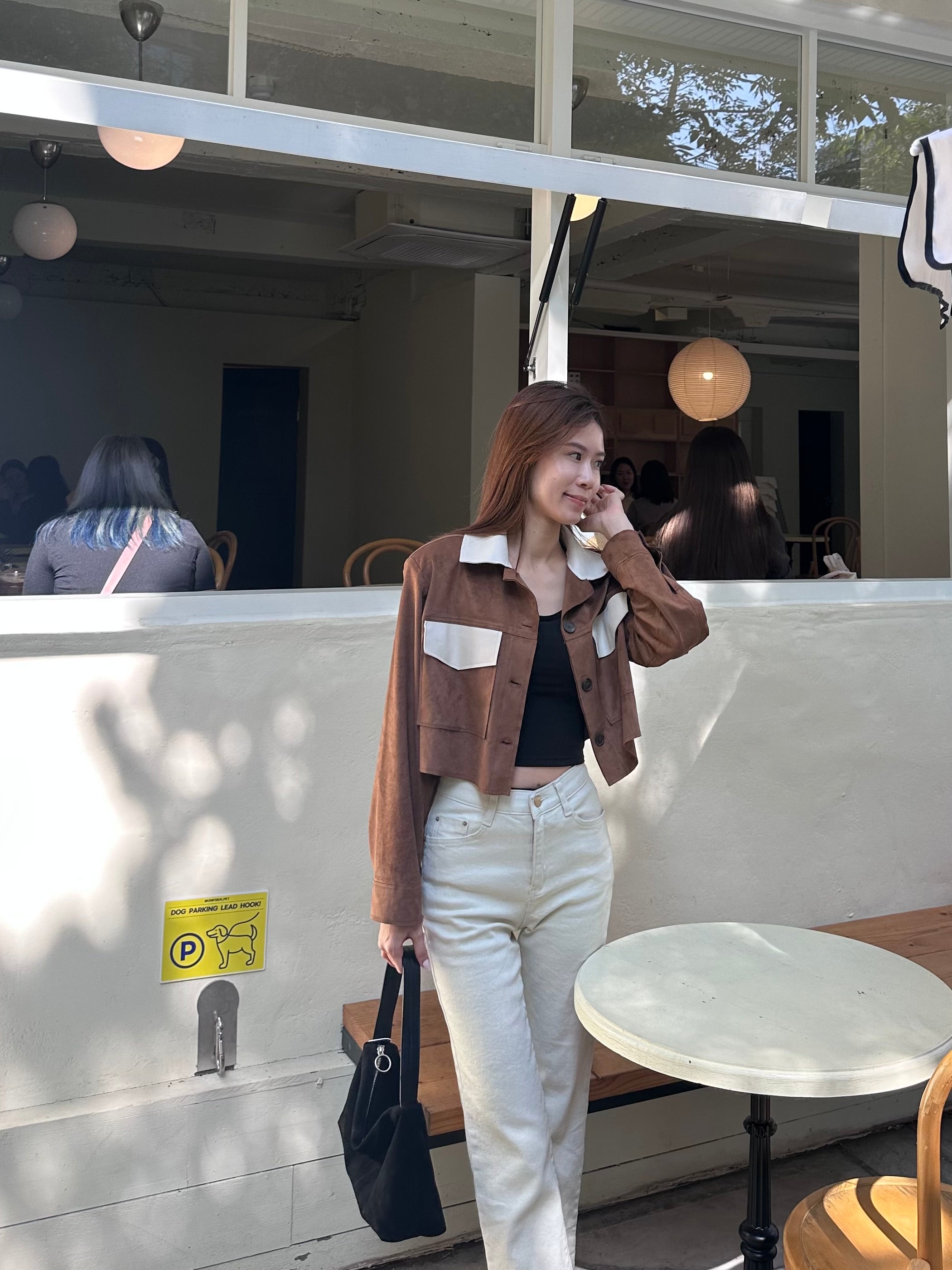 Mix Leather Shirt Jacket