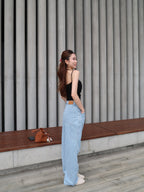 Cross Neck Cotton Tank Top with pads