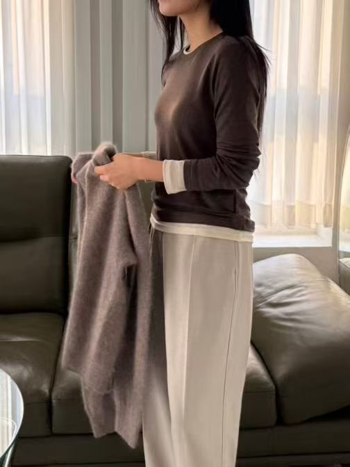Round Neck Contrast Top