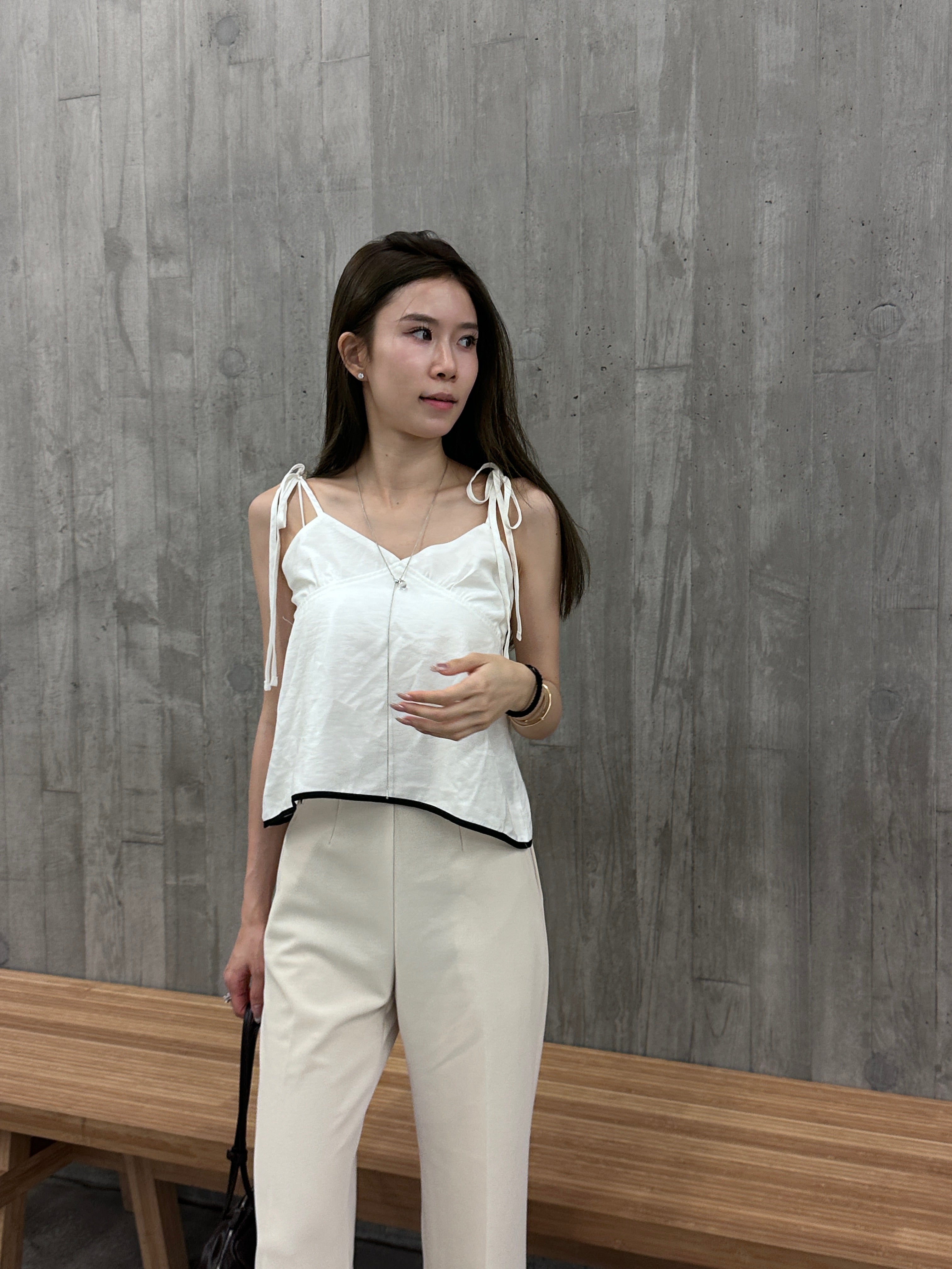 Tied Shoulder Lined Tank Top