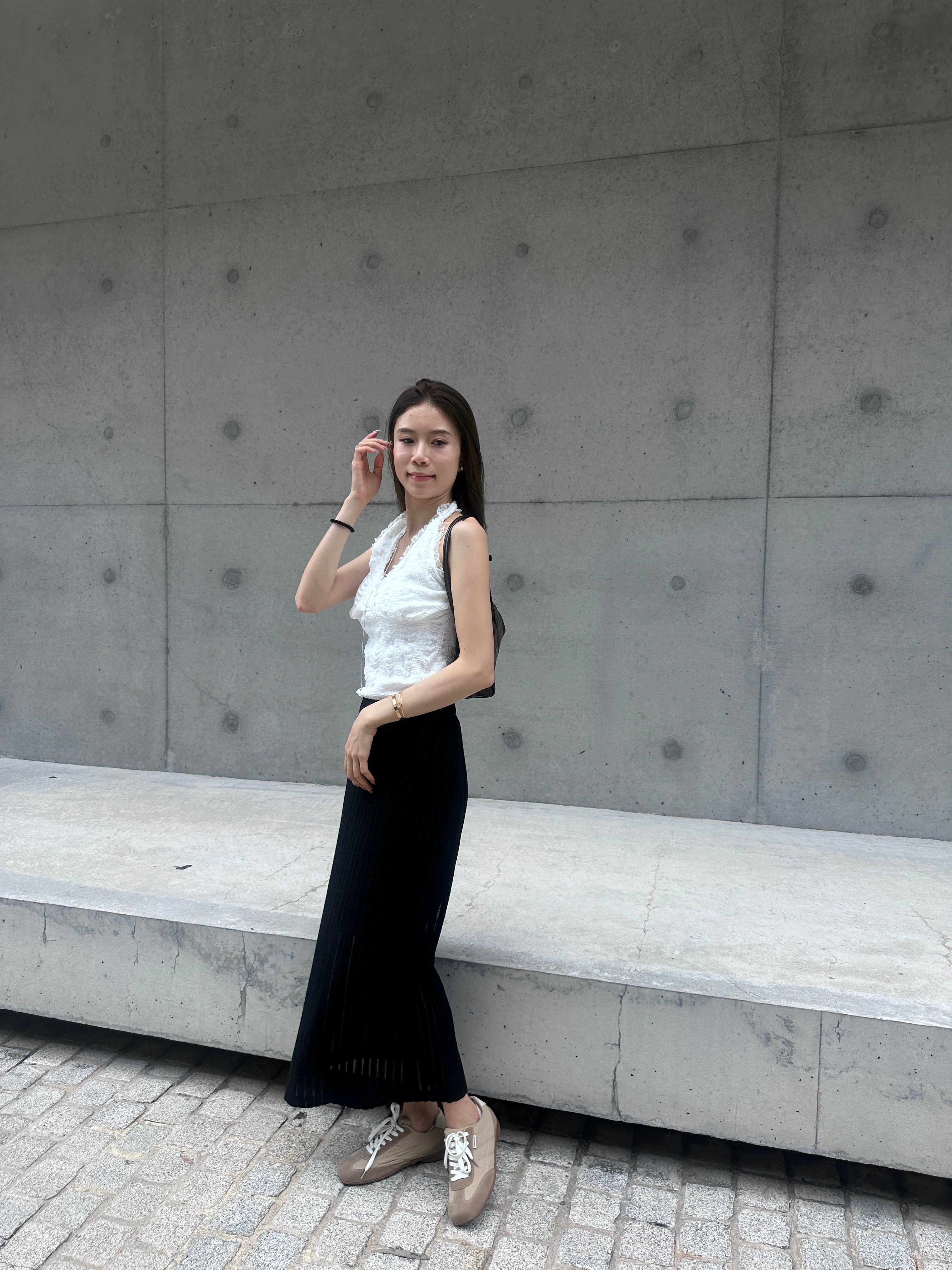Striped See Through Maxi Skirt