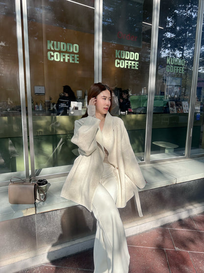 Doubled Wool Mid Length Jacket