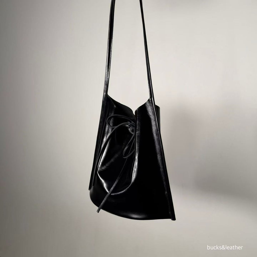 Real Leather Tied Long Shoulder Bag