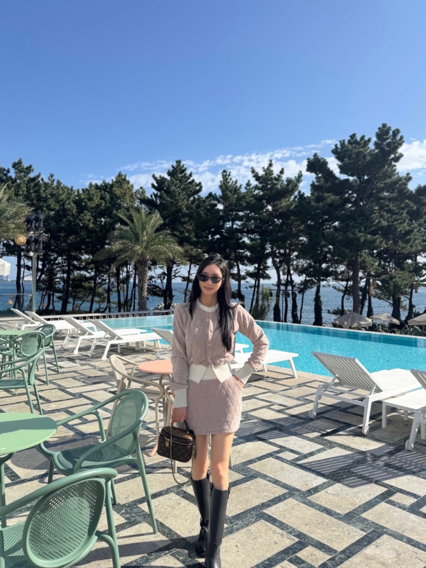 Rhombus Shape Jacket & Skirt