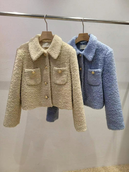 Collar Neck Tweed Jacket