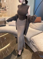 Doubled Layered Fishtail Cotton Skirt