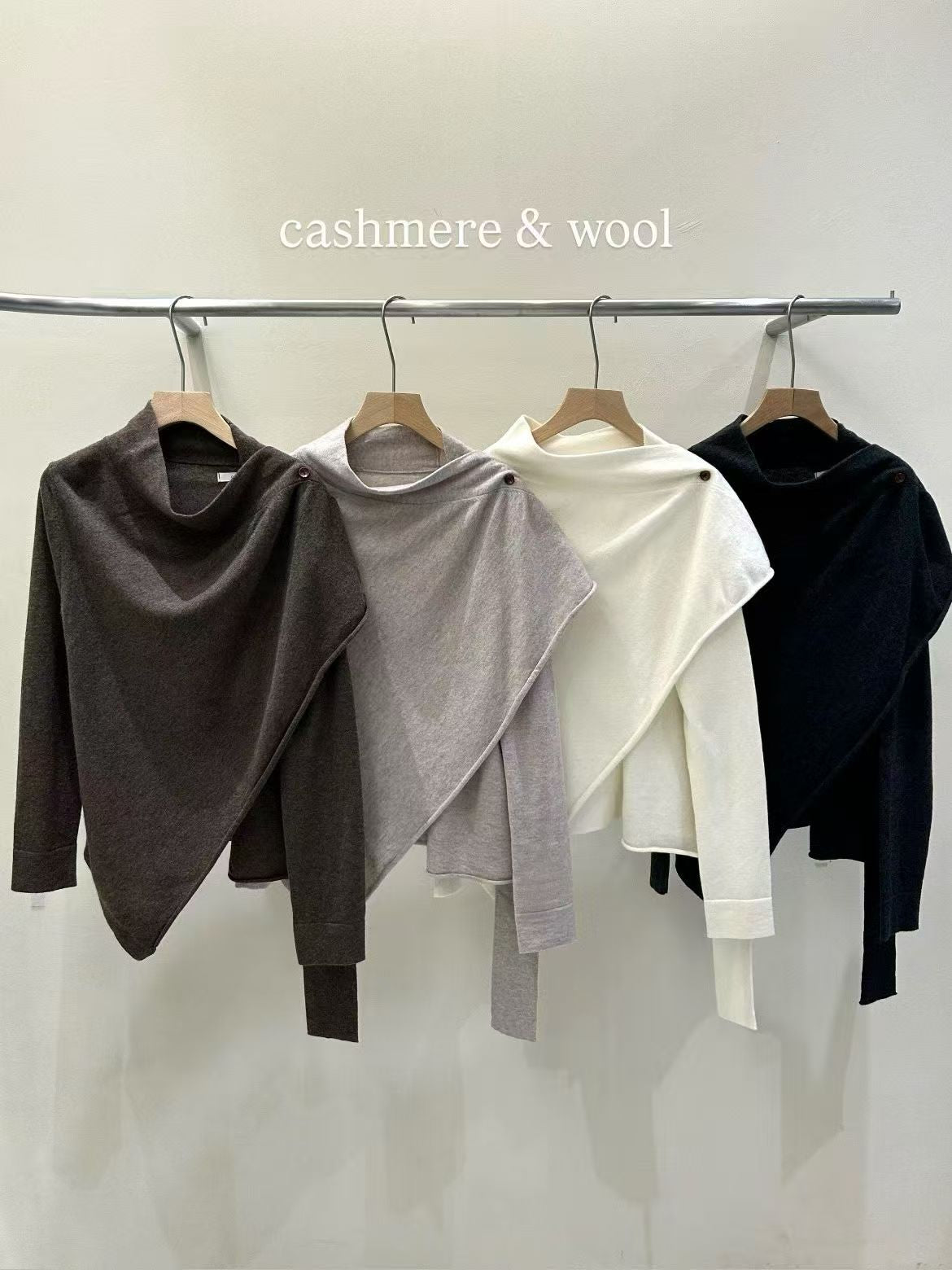 Asymmetry Collar Knit Top