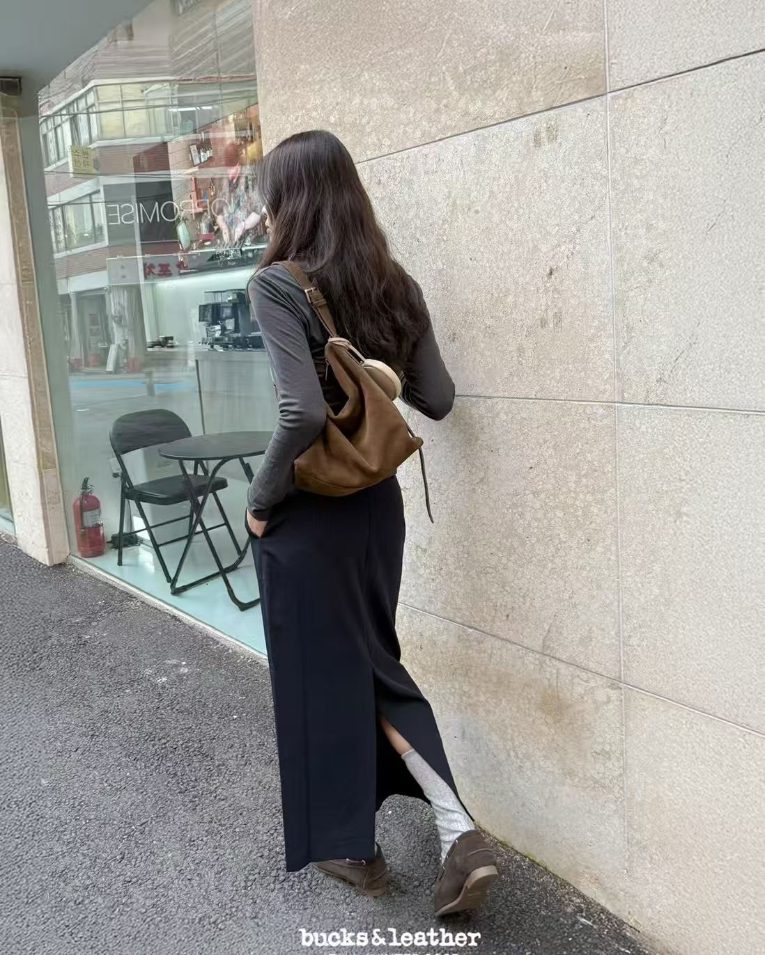 Real Leather Office Zipped Bag 小號