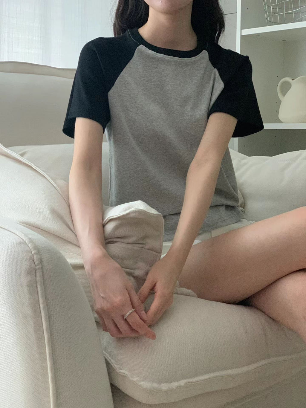 Outline Sleeves Cut T Top