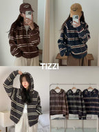 Stripe Zip Hoodie