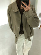 Stand Collar Cropped Jacket