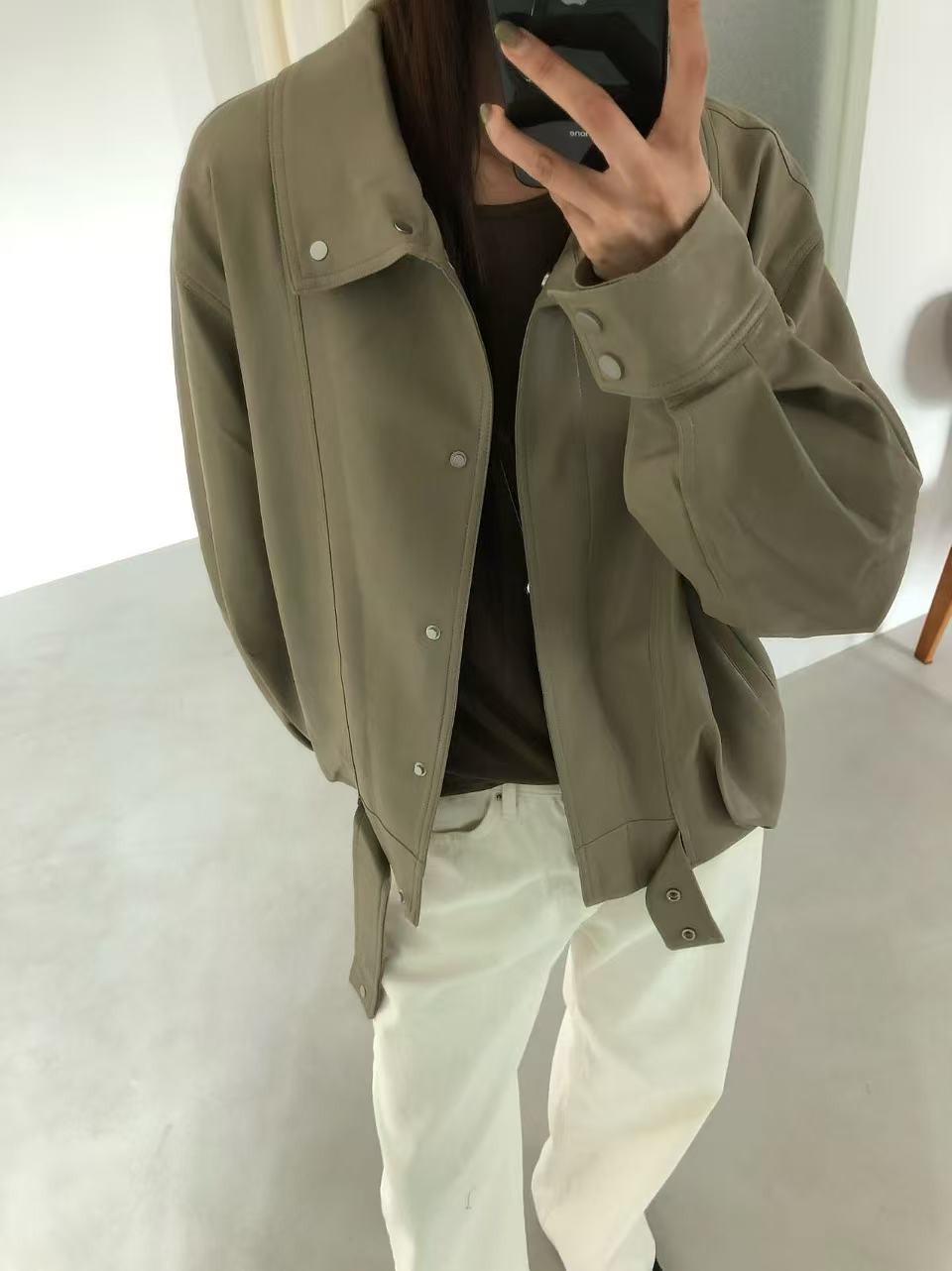 Stand Collar Cropped Jacket