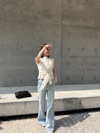 Chiffon Cross Waist T Top