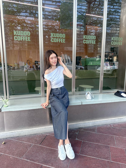 Linen Button In Maxi Skirt