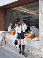 Snow White Mix Texture Jacket
