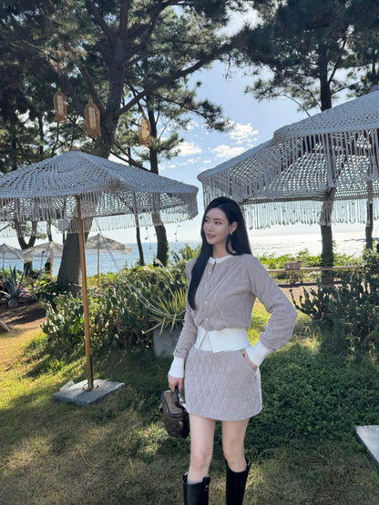 Rhombus Shape Jacket & Skirt