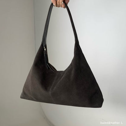 Real Leather Triangle Zipped Bag