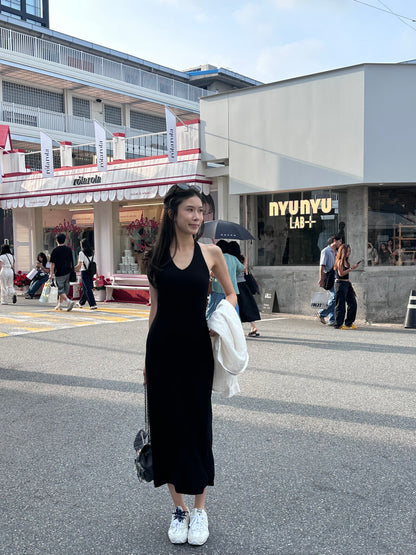 Cross Neck Cotton Maxi Dress