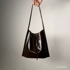 Real Leather Tied Long Shoulder Bag