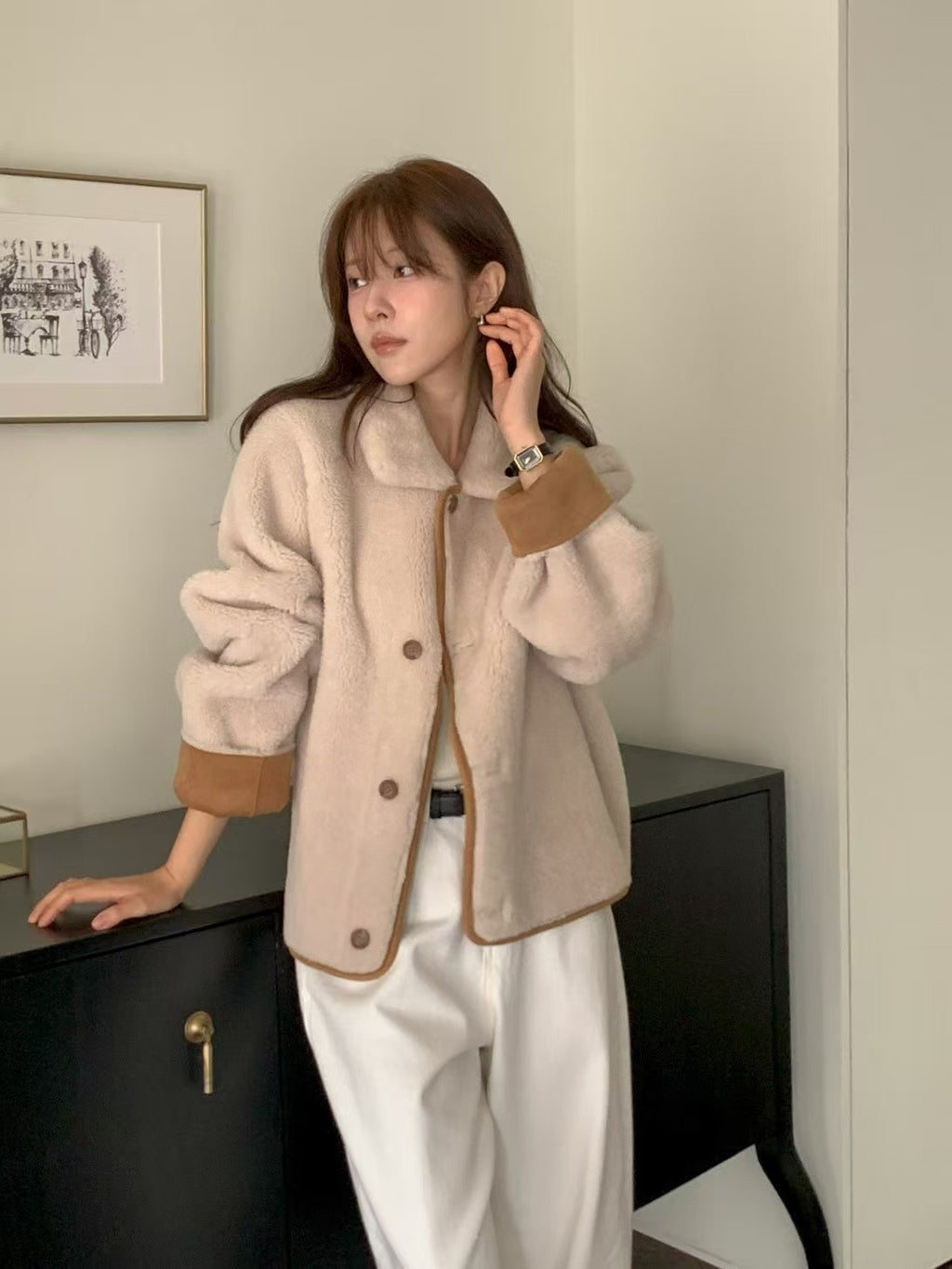 Reversible Fleece Collar Jacket