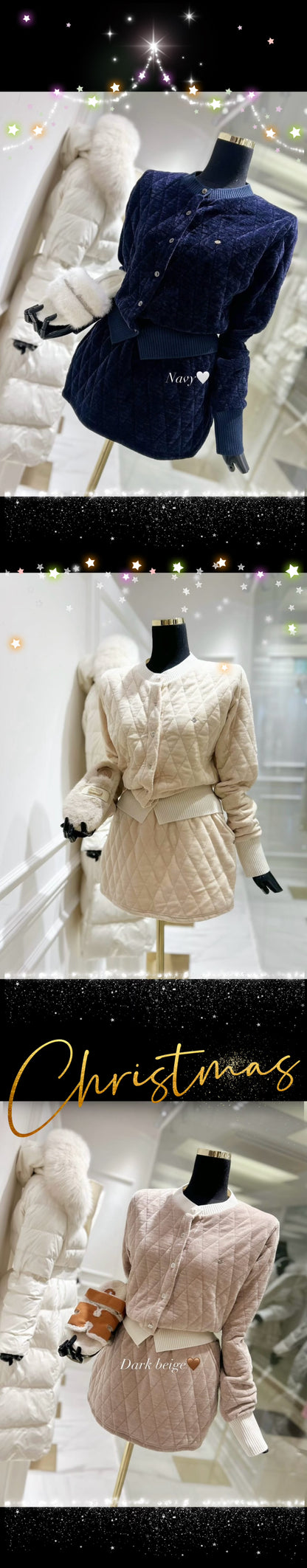 Rhombus Shape Jacket & Skirt