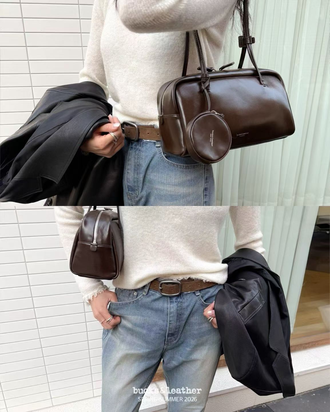 Real Leather Box Bag 大號