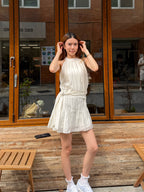 Tied Waist Chiffon Mini Dress