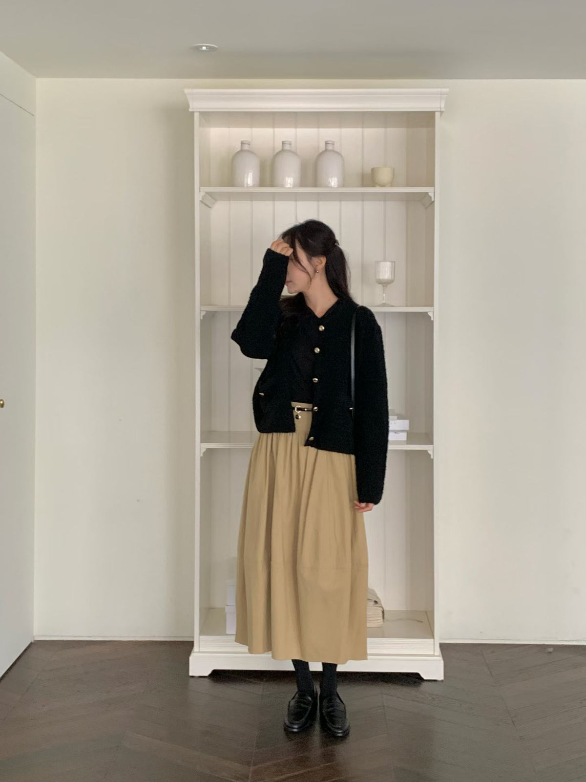 Wool Gold Button Cardigan
