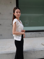 Flowery Knitted T Shirt