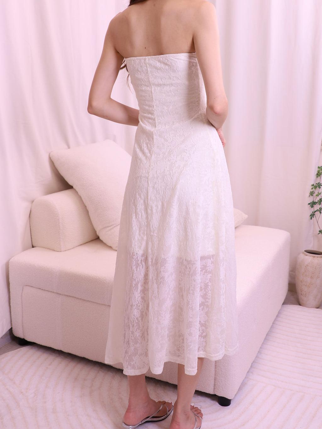 Off Shoulder Lace Maxi Dress