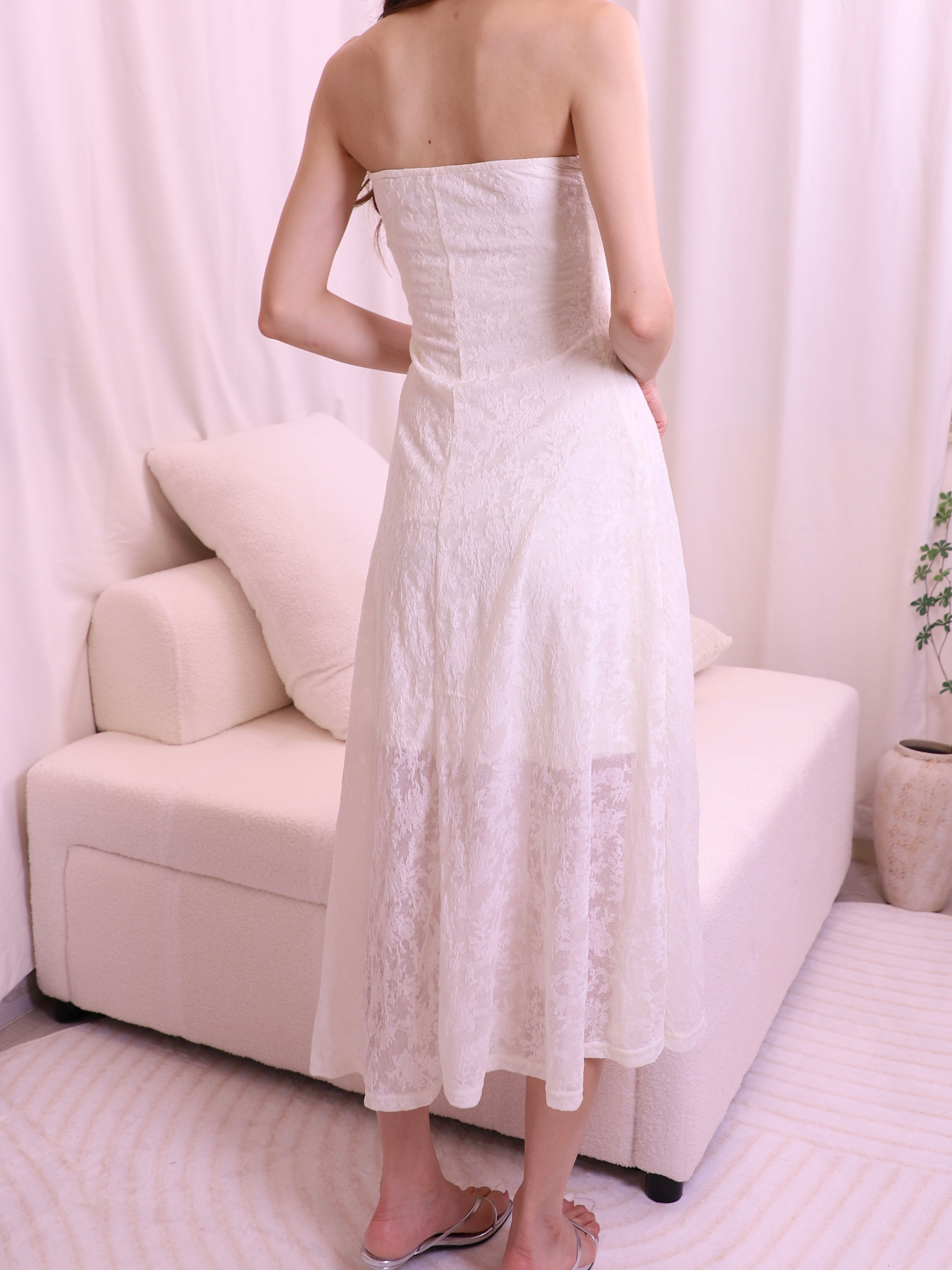 Off Shoulder Lace Maxi Dress