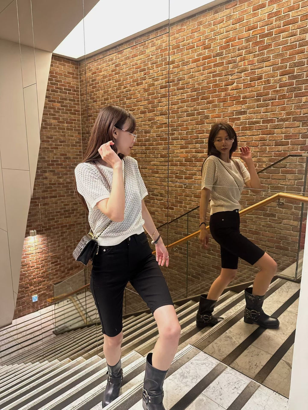 Dotted Knitted T Top