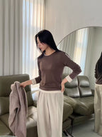 Round Neck Contrast Top