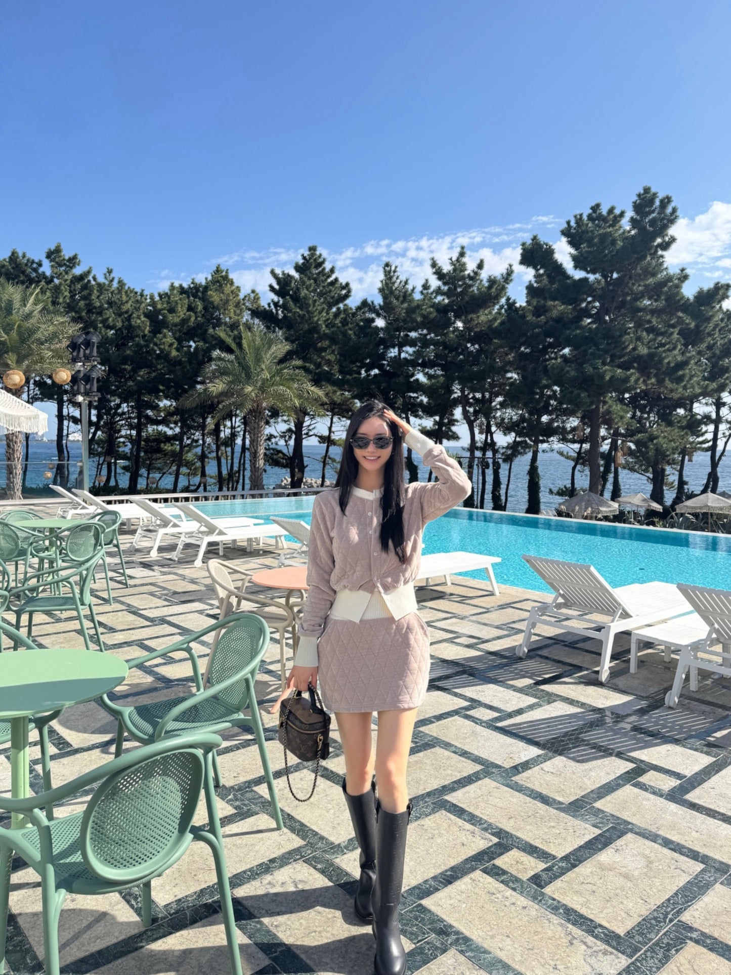 Rhombus Shape Jacket & Skirt